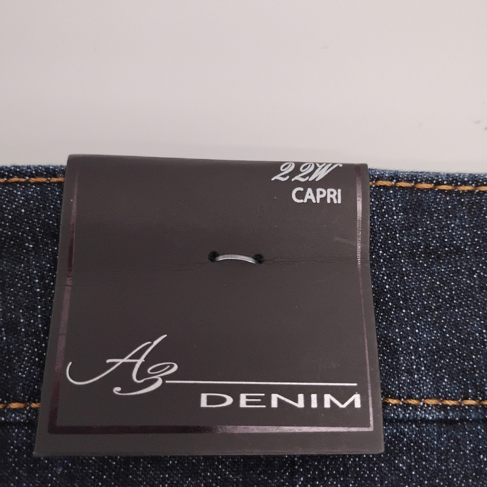A3 Denim Womens Plus Size 22W Dark Wash Capri Jeans Cropped DN1W3180C6W NEW - Picture 13 of 16